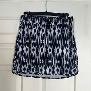 Athleta Women's 2XS Blue Ikat Skort Golf Tennis Elastic Waistband